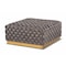 Baxton Studio Noah Grey Velvet Upholstered and Gold Finished Square Cocktail Ottoman 170-10863 - alternate 1